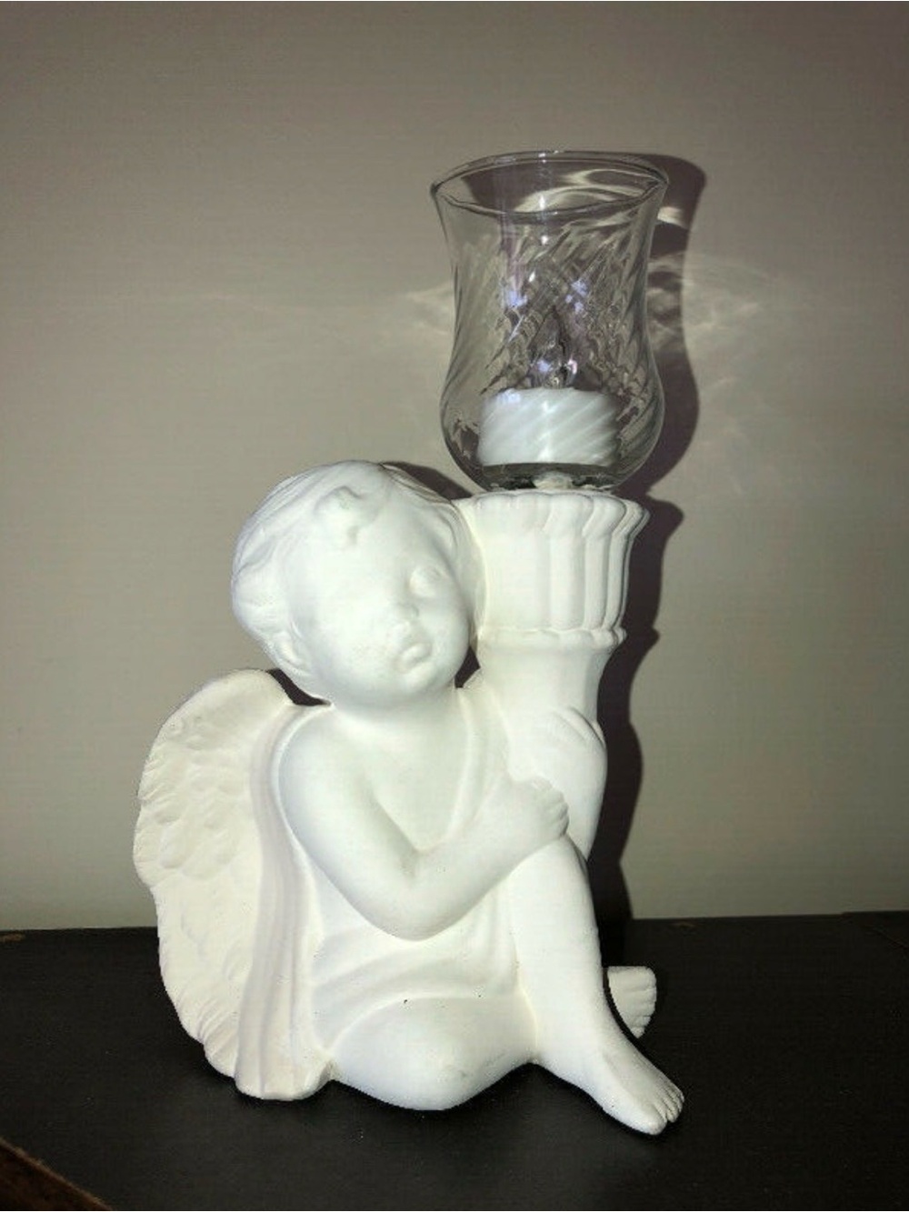 White Angel Candle Holder Votive - Decorative Home Accent